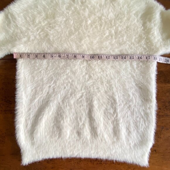 Joseph Ribkoff Fuzzy High Cutout Neck Cream Sweater Sm - Picture 7 of 10